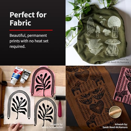 Speedball Fabric Block Printing Ink, 2.5-Ounce, Brown - Print on Textiles & Paper - Made in USA - Image 3