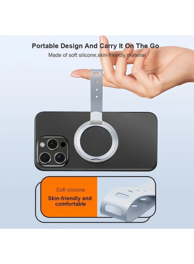 Magnetic Phone Ring Holder – 360° Rotation, Strong Grip,  Compatible Stand for iPhone Series & Other Phones with Metal Ring Plate - Image 3