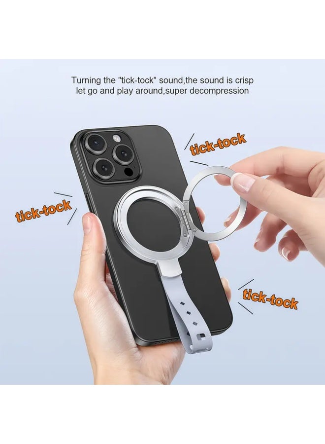 Magnetic Phone Ring Holder – 360° Rotation, Strong Grip,  Compatible Stand for iPhone Series & Other Phones with Metal Ring Plate - Image 4