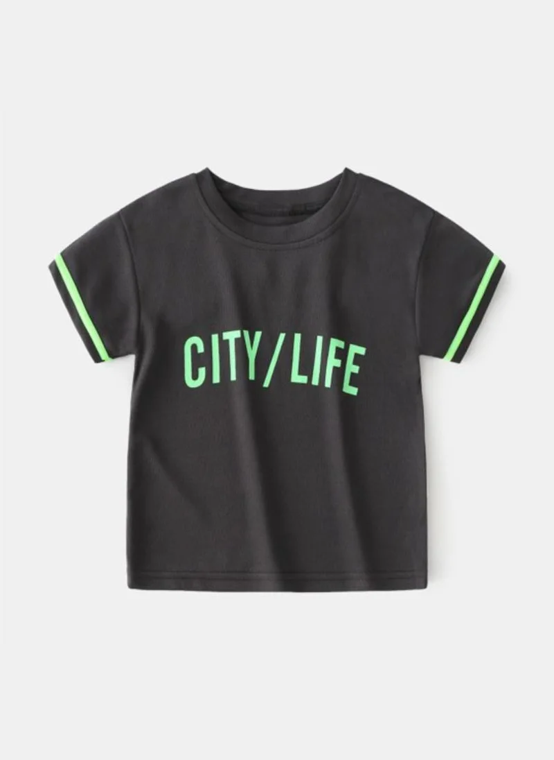 YUNIQEE Black Typography Printed Pure Cotton Tshirt