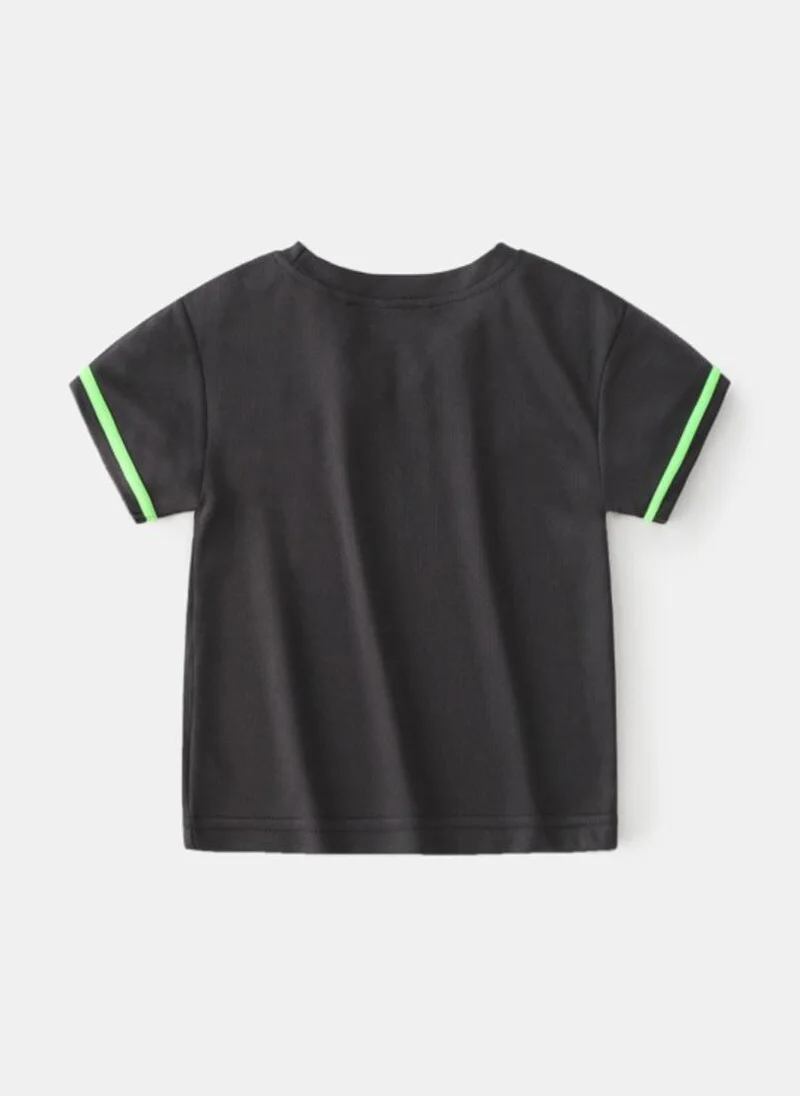 YUNIQEE Black Typography Printed Pure Cotton Tshirt
