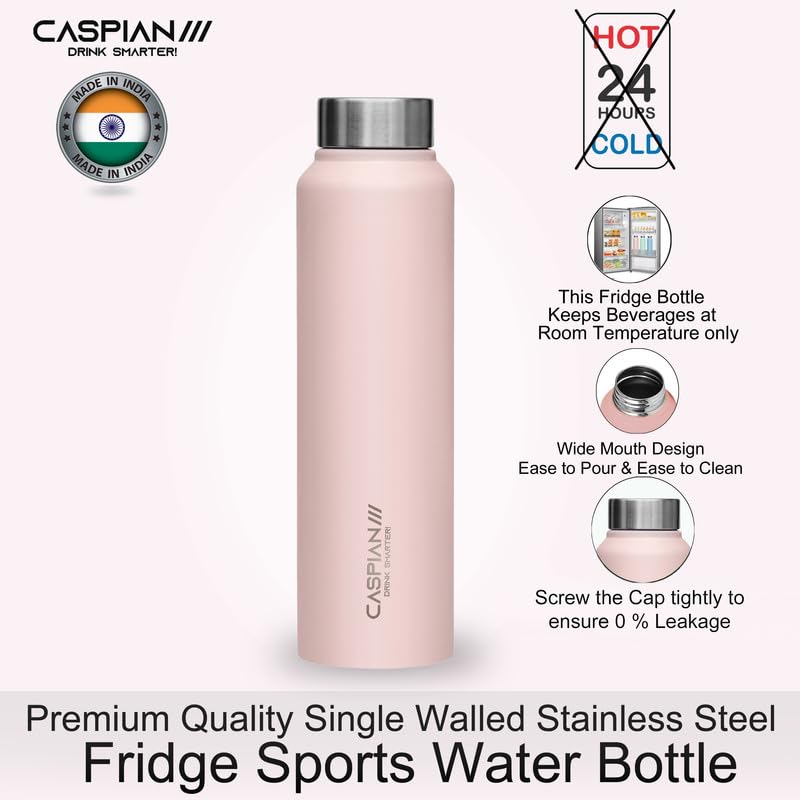 CASPIAN /// Astra Stainless Steel Water Bottle (Mist Green, Light Pink, Sky Blue, 1 Litre, Set of 6)| Leak Proof Thunder for Fridge Home Office Travel School Kids Boys Girls Adults Sports Gym Yoga - Image 3