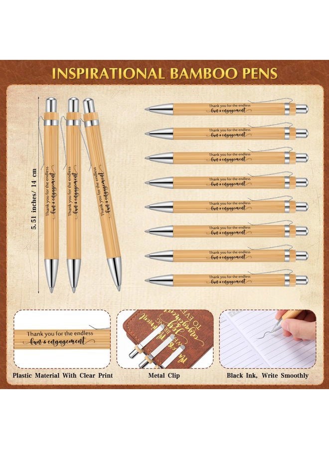 Tinlade 10 Set Activity Professionals Week Gift Bulk A6 Leather Inspirational Notebooks with Motivational Bamboo Pens Employee Appreciation Gifts Thank You for Activity Director Team Coworker Student - Image 3