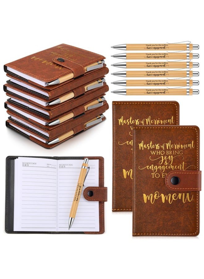 Tinlade 10 Set Activity Professionals Week Gift Bulk A6 Leather Inspirational Notebooks with Motivational Bamboo Pens Employee Appreciation Gifts Thank You for Activity Director Team Coworker Student - Image 1