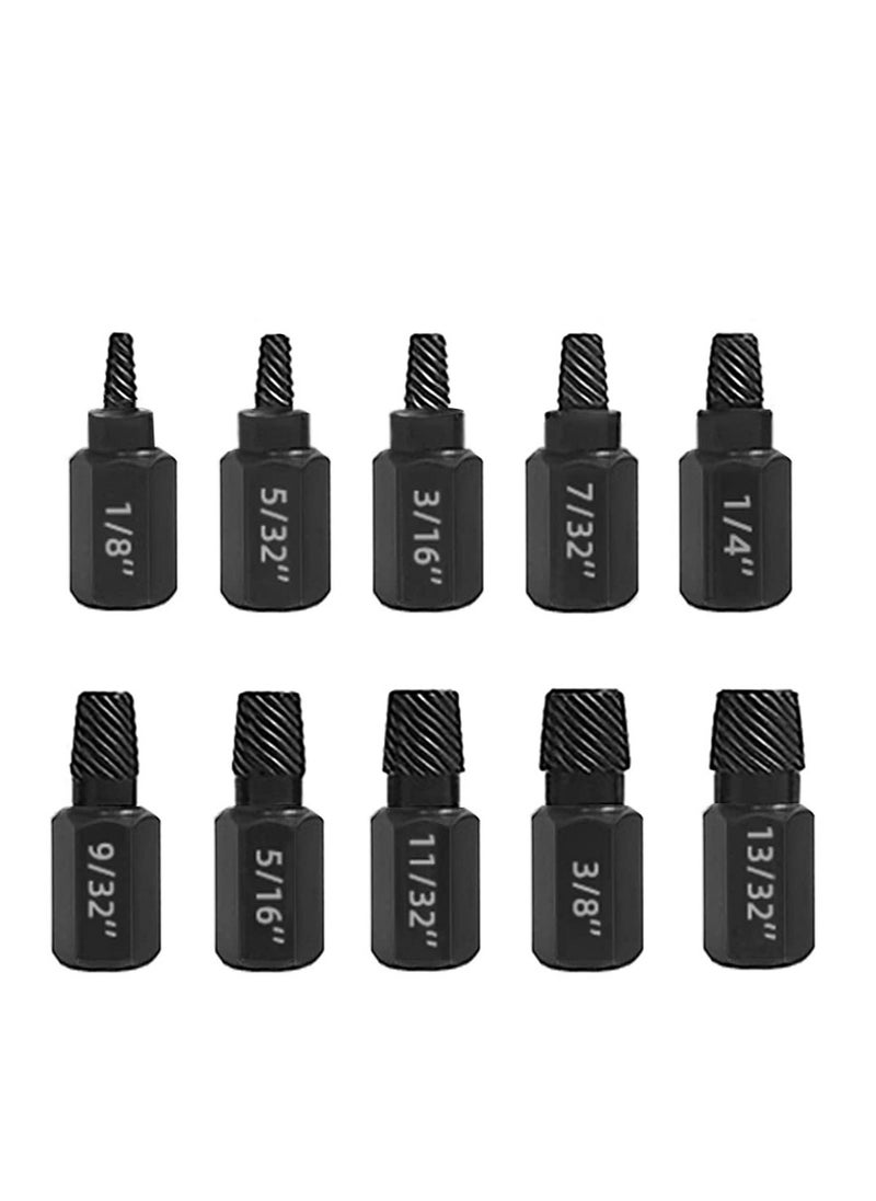 Excefore - Damaged Bolt Extractor Kit, 10 Pcs Heavy-Duty Screw and Bolt Extractor Drill Bit Set, Hex Head Bolt Extractor Set, Easy Removal of Rusty and Broken Bolts for Automobile Repair - Image 1