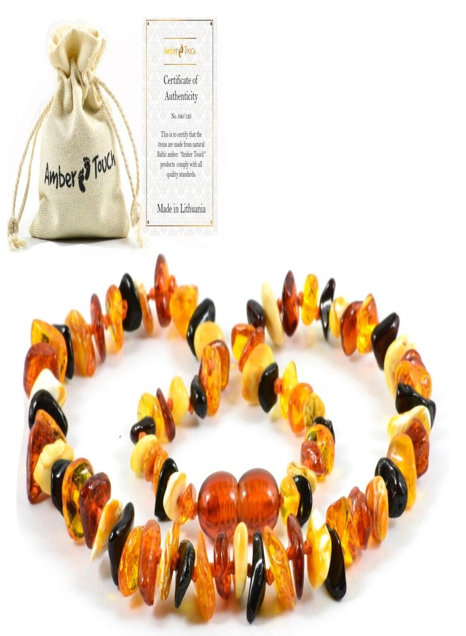 Amber-Touch RAW Baltic Amber Necklace - Natural Amber from Baltic Region, Genuine Amber (13in.) (K) - Image 1