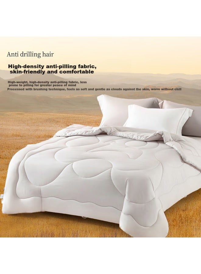 Mengjie Home Textile Australian Imported Wool Quilt Four Seasons Comforter Bliss Gray 220*240cm 1300g - Image 1