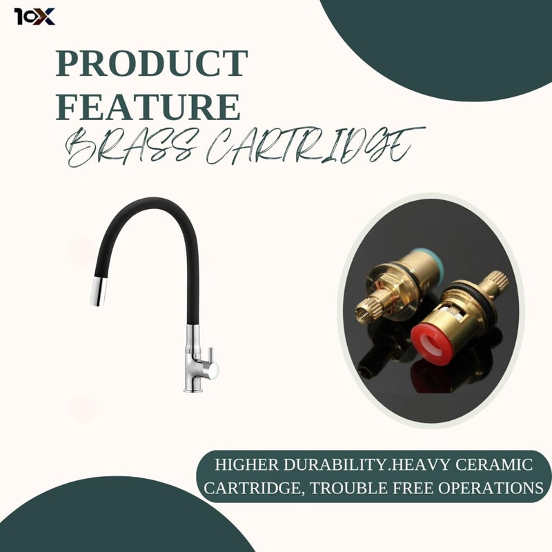 10X Brass Flexible Swan Neck Black Grey Spout BW-1899 for Washbasin/Kitchen Table Mounted - Image 3