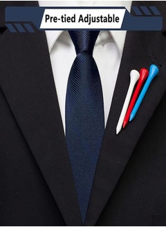 GUDOO Men's Pretied Adjustable Tie Solid Color 3.15'' Zipper Ties Neckties, refer to Wedding, Business, Graduation and School(Set of 2)  - Image 4