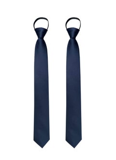 GUDOO Men's Pretied Adjustable Tie Solid Color 3.15'' Zipper Ties Neckties, refer to Wedding, Business, Graduation and School(Set of 2)  - Image 1