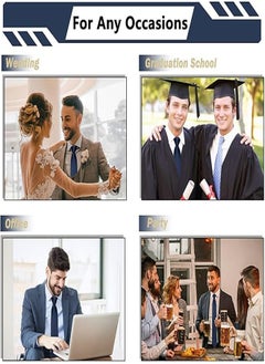 GUDOO Men's Pretied Adjustable Tie Solid Color 3.15'' Zipper Ties Neckties, refer to Wedding, Business, Graduation and School(Set of 2)  - Image 5