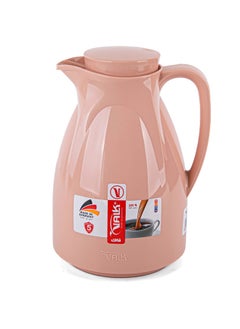 Valk Vacuum Flask With Double Wall Glass 1.0 Liter  Wide Mouth With Anti-Leakage Cap Double Walled Travel Mug  Mocca Color  - Image 3