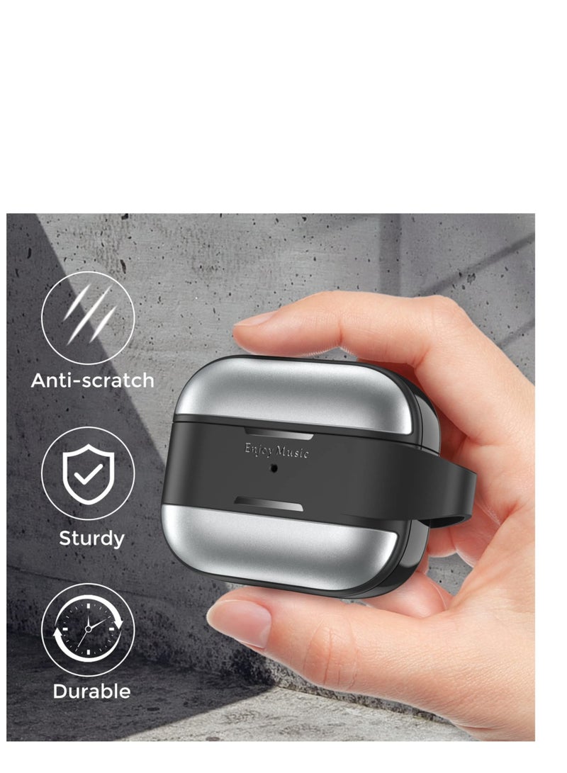 KASTWAVE Charging Case, TPU+Aluminum Protective Cover Shock-Absorbing Protective Case with Keychain, Full Protective Silicone Skin Accessories for Women Men (Silver) - Image 5