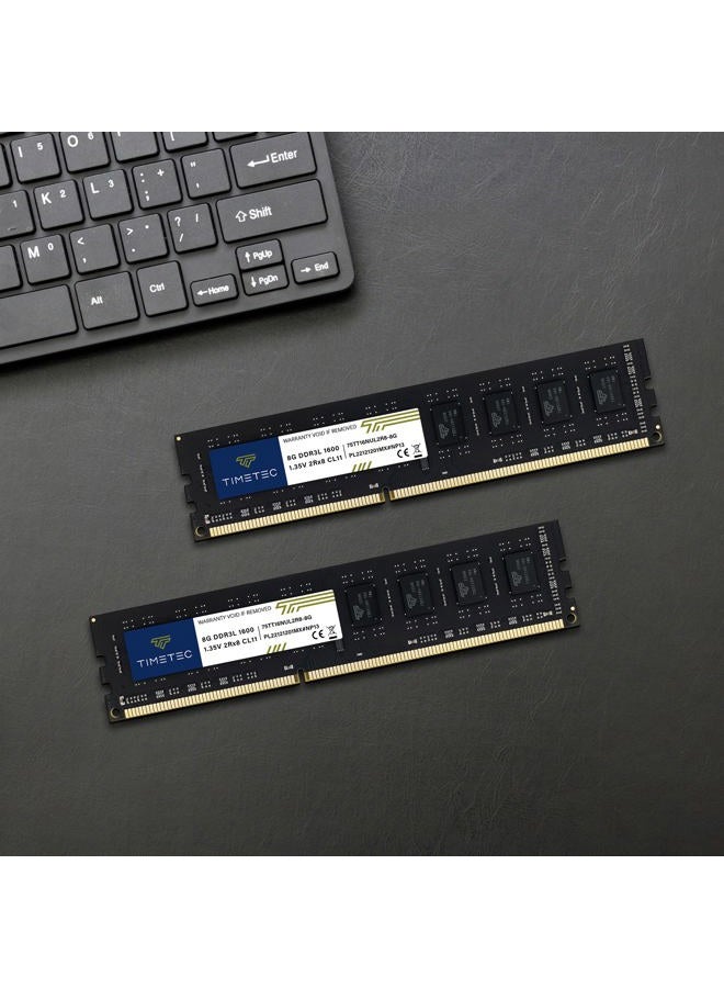Timetec مجموعة بريميوم 32 جيجابايت (4x8 جيجابايت) DDR3L / DDR3 1600 ميجاهرتز (DDR3L-1600) PC3L-12800 / PC3-12800 غير ECC غير مخزن 1.35 فولت / 1.5 فولت CL11 2Rx8 مزدوج الرتبة 240 دبوس UDIMM ذاكرة كمبيوتر سطح المكتب RAM (SDRAM) ترقية - Image 3