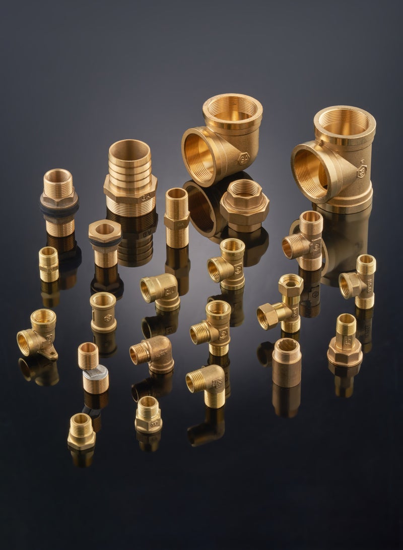GA  2 Pcs set,   Female-Y- Tee 1/2 inch Brass Plumbing Fittings Set, High-Purity Copper Alloy, BSPT Thread Standard- - Image 4