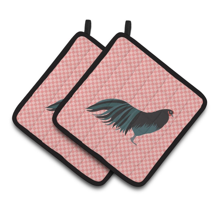 Caroline's Treasures ""Caroline's Treasures Sumatra Chicken Pink Check Decorated Pot Holder  7.5"""" x 7.5"""""" 