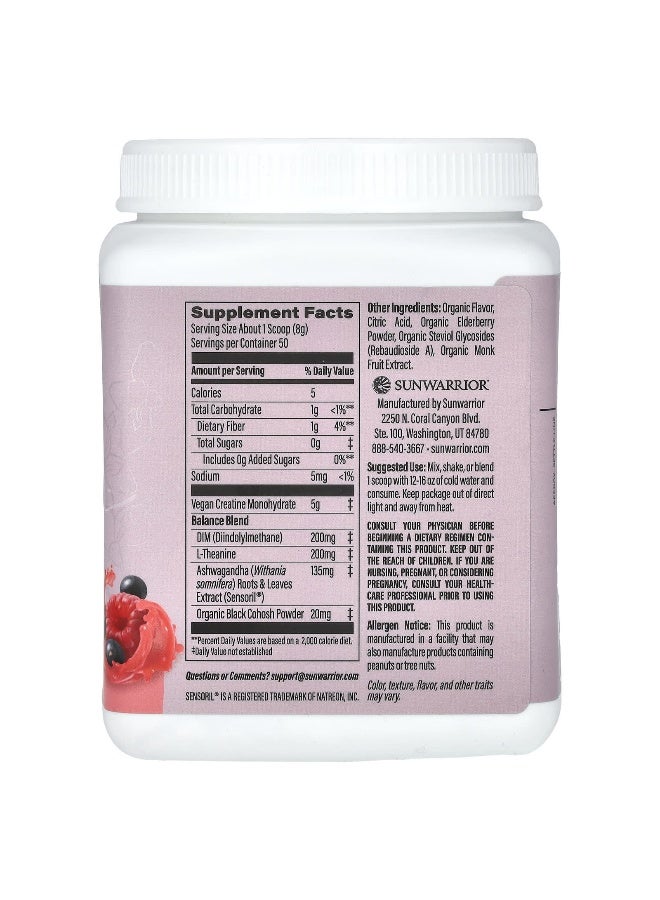 Sunwarrior, Sport, Active Creatine For Her, Raspberry Elderberry Lemonade, 14.1 oz (400 g) - Image 2