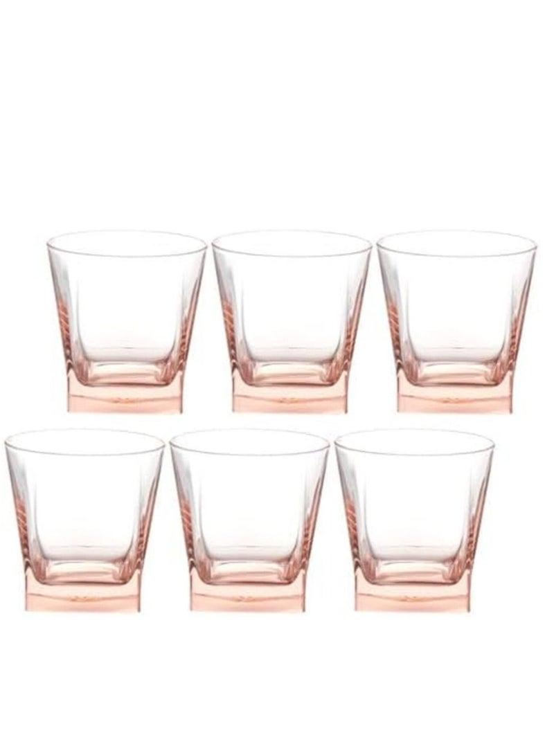 باساباش طقم 6 أكواب عصير وشاي وماء من بشابتشي-  205 مل - لون وردي - تركي المنشأ