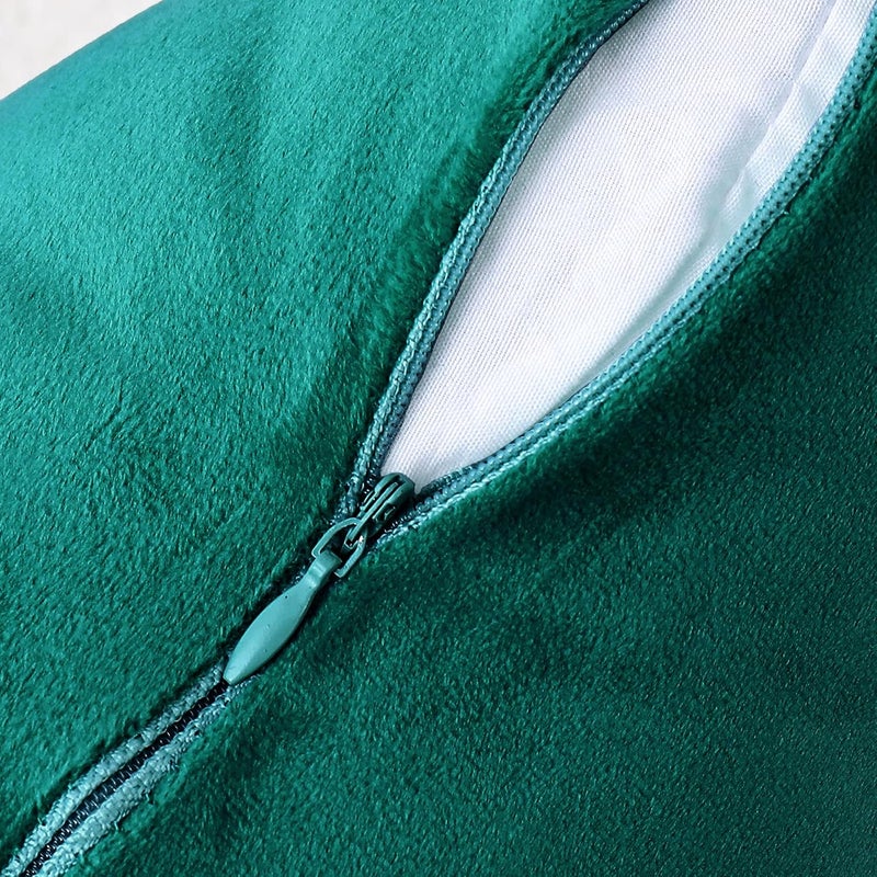 NiNi ALL Decorative Throw Pillow Covers Velvet 24x24 Inch Pack of 2 Teal Cushion Covers Soft for Couch Sofa Bedroom Living Room Outdoor - Image 4