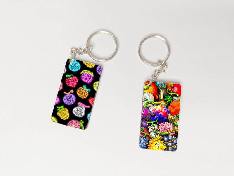 OUTFITQUE OUTFITQUE Premium (Pack of 2) Anime- 475 Printed Long Keychain For Bike, Scooty, Car, MDF Keyholder - Image 1