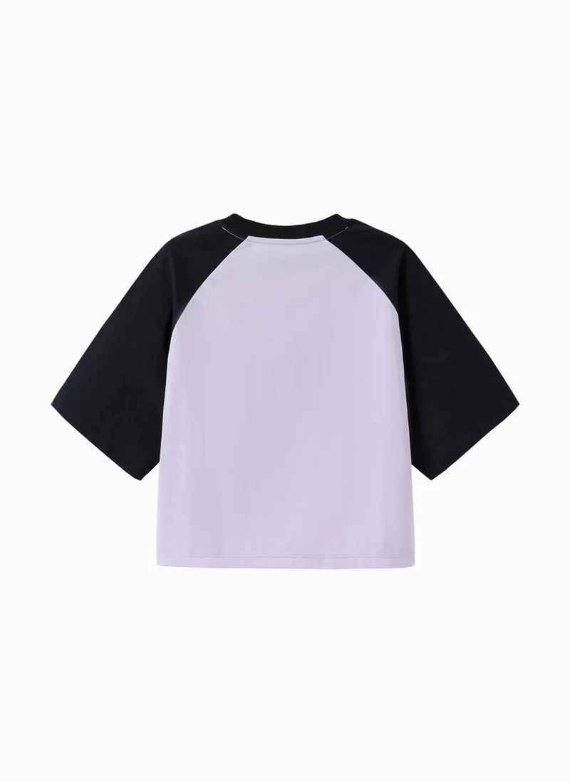 Balabala Kids Girl Round v-neck short-sleeved T-shirt