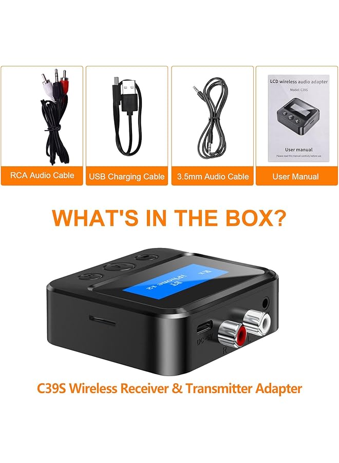 إكسفور جهاز إرسال واستقبال بلوتوث، لأجهزة ستيريو التلفزيون المنزلية، محول بلوتوث 5.0 طويل المدى، مع صوت محيطي ثلاثي الأبعاد بتقنية Aptx، وتقنية بصرية منخفضة الكمون، لأجهزة ستيريو المنزل، وسماعات الرأس، ومكبرات الصوت - Image 5