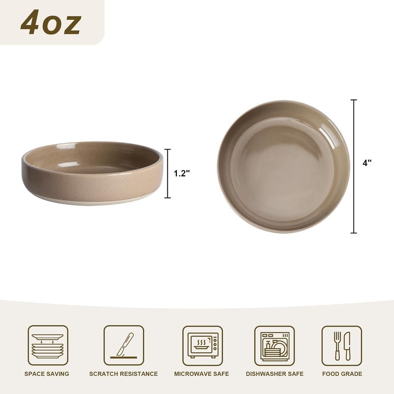 Famiware famiware Milkyway Ceramic Soy Sauce Dish Dipping Bowls Set of 6 Dipping Sauce BowlsDishes 4oz Small Serving Bowls for Side Dishes Condiment Sushi Appetizer Dessert Cinnamon Brown  - Image 3