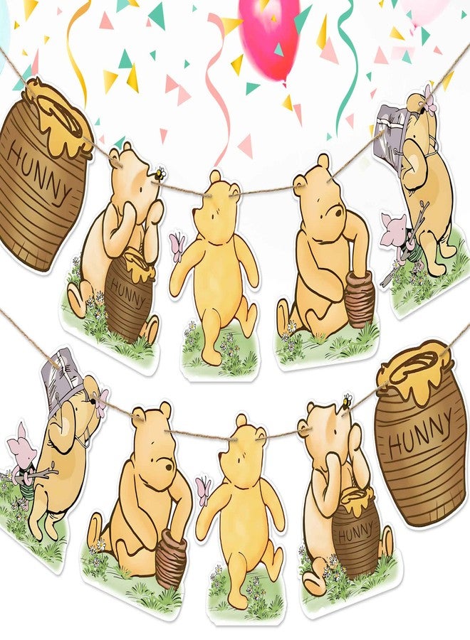 Bttwkco® 10 pcs Winnie Banner Cutout, Classic Winnie Baby Shower 1st Birthday Sign, Adorable Winnie Gender Reveal Backdrop Wall Decor - Image 1