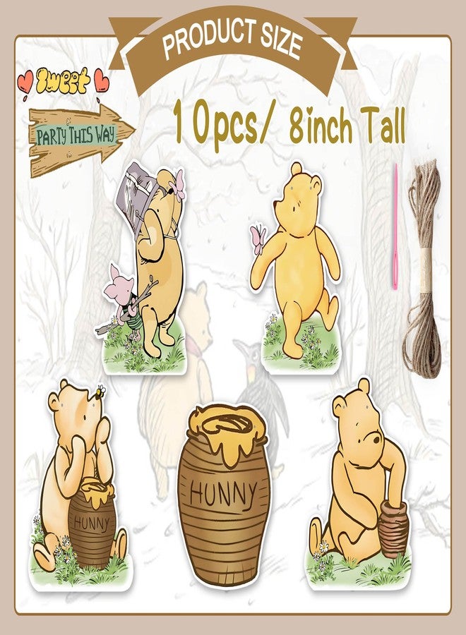 Bttwkco® 10 pcs Winnie Banner Cutout, Classic Winnie Baby Shower 1st Birthday Sign, Adorable Winnie Gender Reveal Backdrop Wall Decor - Image 2