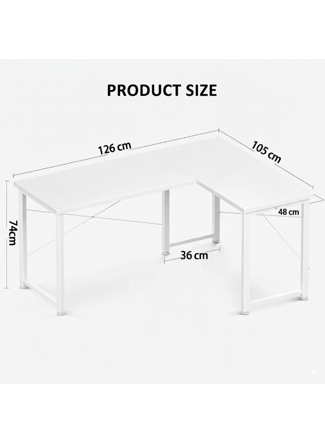 آسي بلاي مكتب كمبيوتر على شكل L، مكتب واسع للألعاب والعمل المكتبي، بتصميم حديث وموفر للمساحة، هيكل متين، سهل التجميع - Image 5