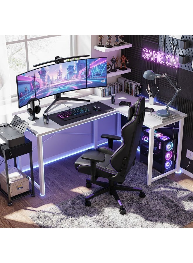 آسي بلاي مكتب كمبيوتر على شكل L، مكتب واسع للألعاب والعمل المكتبي، بتصميم حديث وموفر للمساحة، هيكل متين، سهل التجميع - Image 3