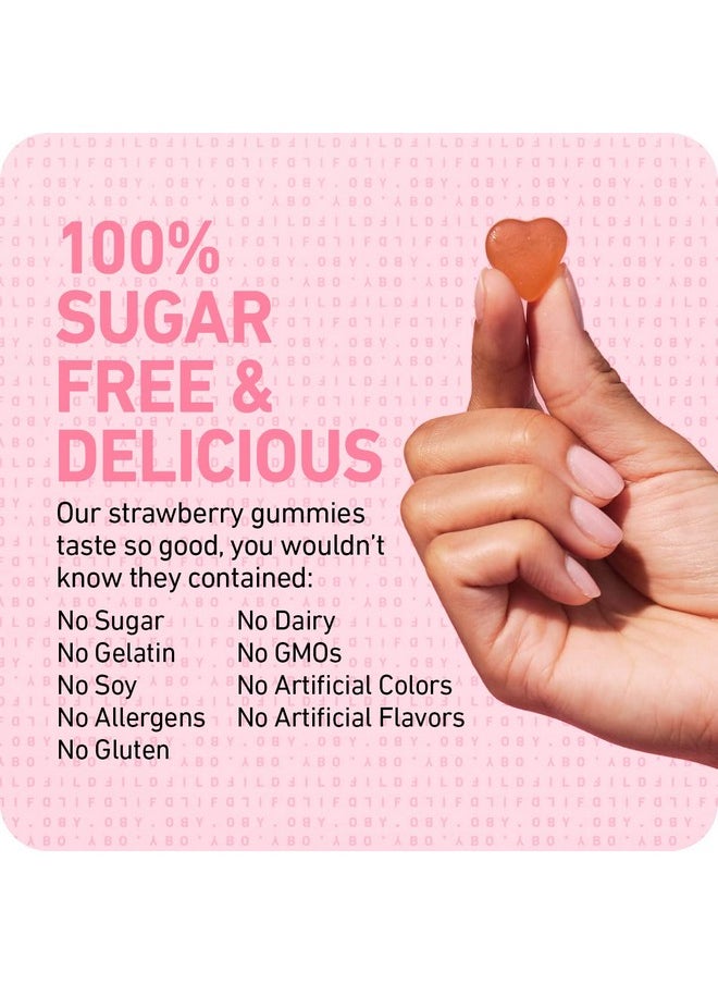 Boldify - Sugar Free Biotin Gummies Fast Acting Vegan Hair Skin And Nails Vitamins For Hair Growth Natural Strawberry Hair Growth Gummies 5000Mcg Biotin/Serving 30 Day Supply - Image 1
