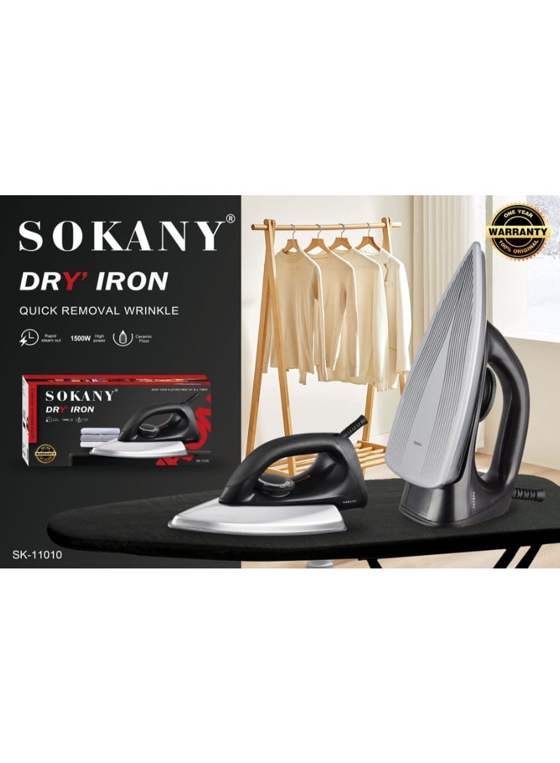 Sokany A-11010 Heavy Duty Dry Iron 1500W - Image 2