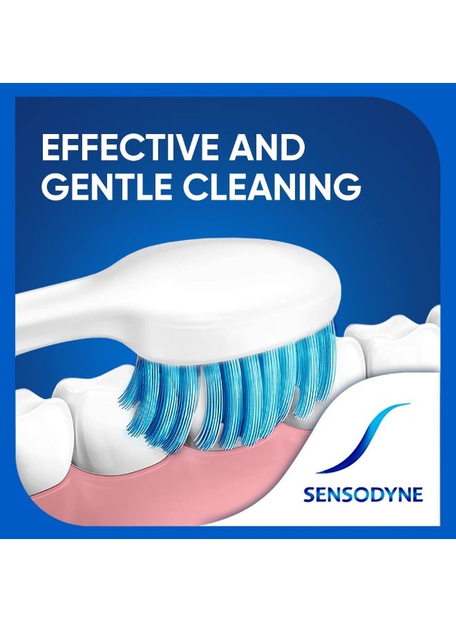 Sensodyne Sensitive Toothbrush | Soft Rounded Bristles Tooth Brush | Effective Cleaning, Gentle on Teeth, Toothbrush Set Pack of 3 (Buy 2 Get 1 Free), Multicolour - Image 2