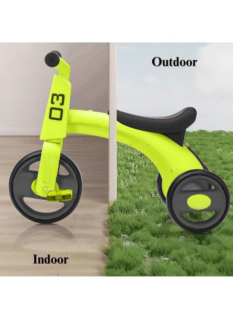 Children's Three Wheeled Tricycle with Wider Seat Anti-Skid Wheels and Music Green - Image 4
