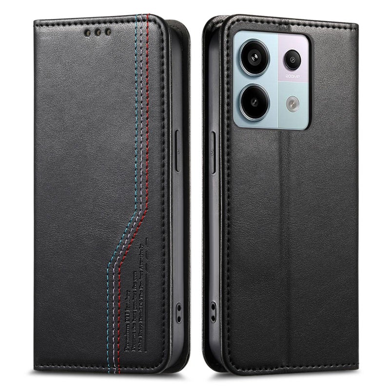 erorex For Redmi Note 13 Pro 5G Elastic Wristband Magnetic Suction Leather Phone Case(Black) - Image 2