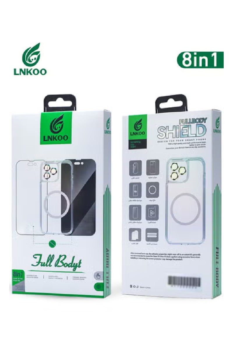 لنكوو طقم حماية متكامل 8 في 1 لهاتف آيفون 15 برو ماكس – حماية شاملة وأداء مميز - Image 1