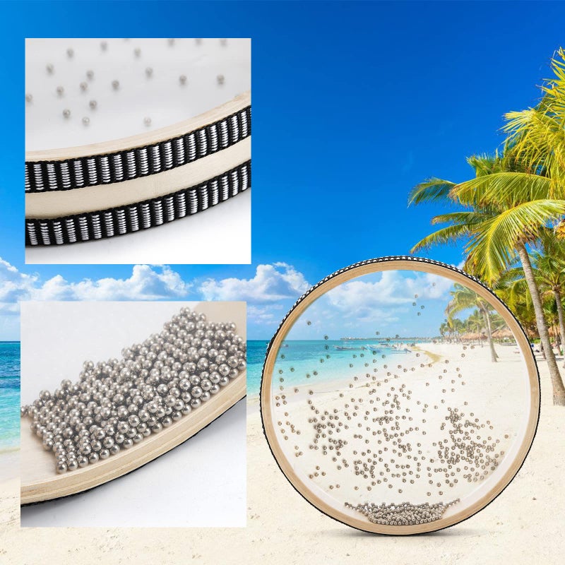 Fasmov طقم فاسموف 4 حبة طبل موجة خرز المحيط، طبل صوت البحر مع هيكل خشبي، طبل صوت المحيط آلة موسيقية إيقاعية لوازم المنزل والمدرسة، 6 بوصة، 8 بوصة، 10 بوصة، 12 بوصة - Image 3