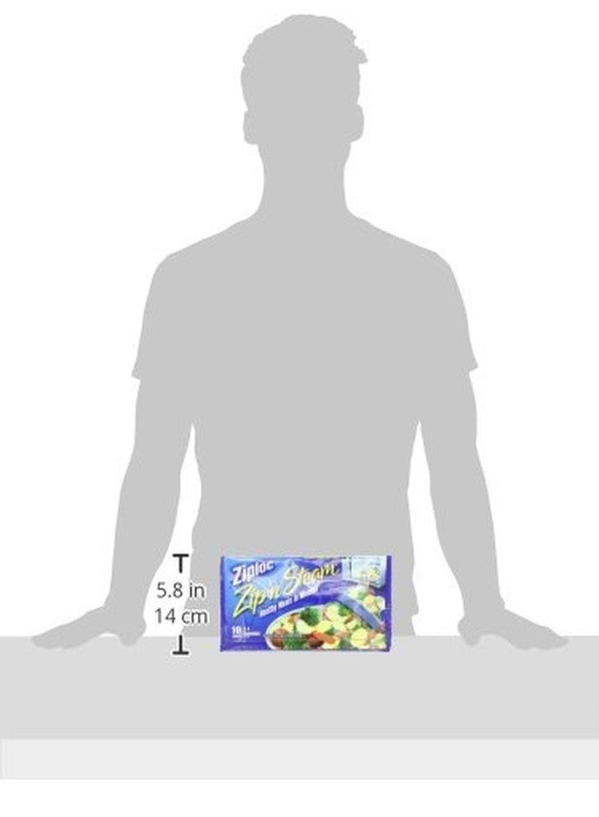 Ziploc Zip 'n Steam Food Storage Bags for Meal Prep, Healthy Meals in Minutes, Microwave Safe, 10 Count - Image 3
