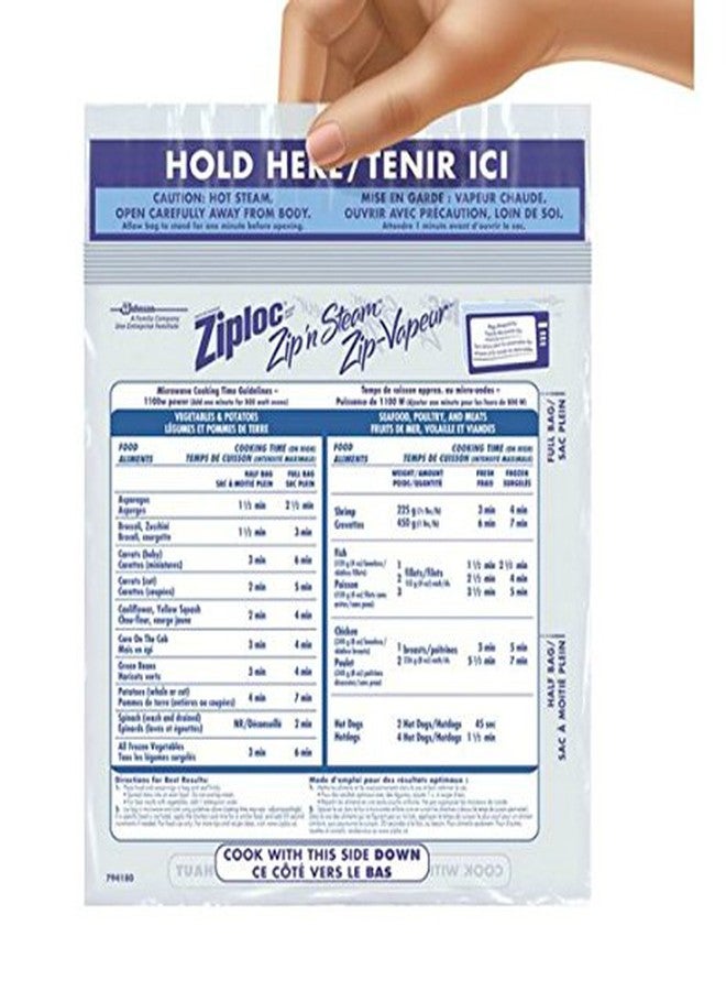 Ziploc Zip 'n Steam Food Storage Bags for Meal Prep, Healthy Meals in Minutes, Microwave Safe, 10 Count - Image 5