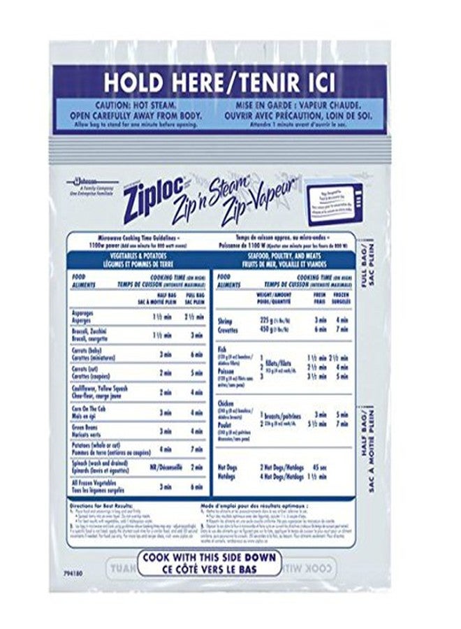 Ziploc Zip 'n Steam Food Storage Bags for Meal Prep, Healthy Meals in Minutes, Microwave Safe, 10 Count - Image 4