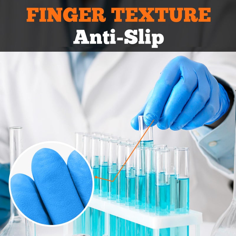 TitanFlex Nitrile Exam Gloves, Blue, 6-mil, Medium, Box of 100, Heavy Duty Nitrile Gloves Disposable Latex Free, Powder Free, Medical Gloves, Cooking Gloves, Mechanic Gloves, Cleaning Gloves - Image 5