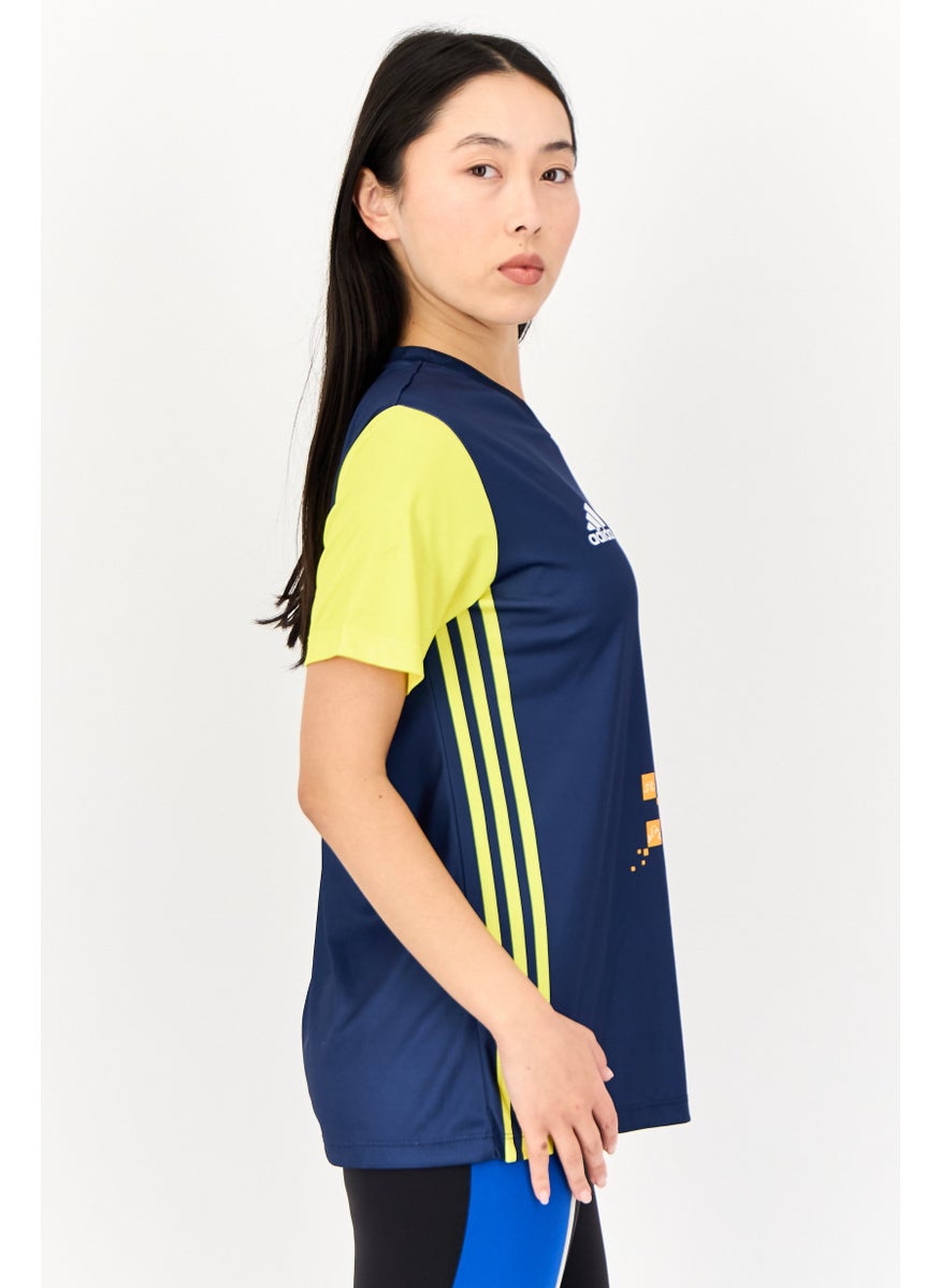 Adidas Women Sportswear fit Khelo India Training Jersey, Navy  - Image 2