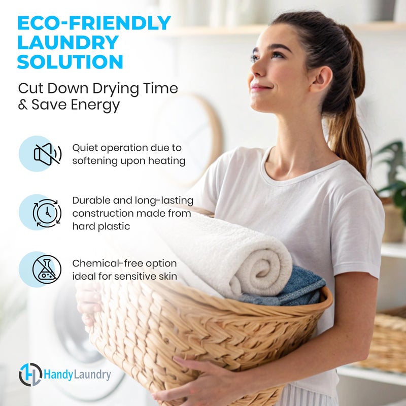 Handy Laundry Reusable Laundry Dryer Balls - A Natural Alternative to Fabric Softener, Reduce Drying Time and Save on Energy, Soft Fluffy Clothes, Fewer Wrinkles, Less Static Cling (Pack of 6) - Image 3