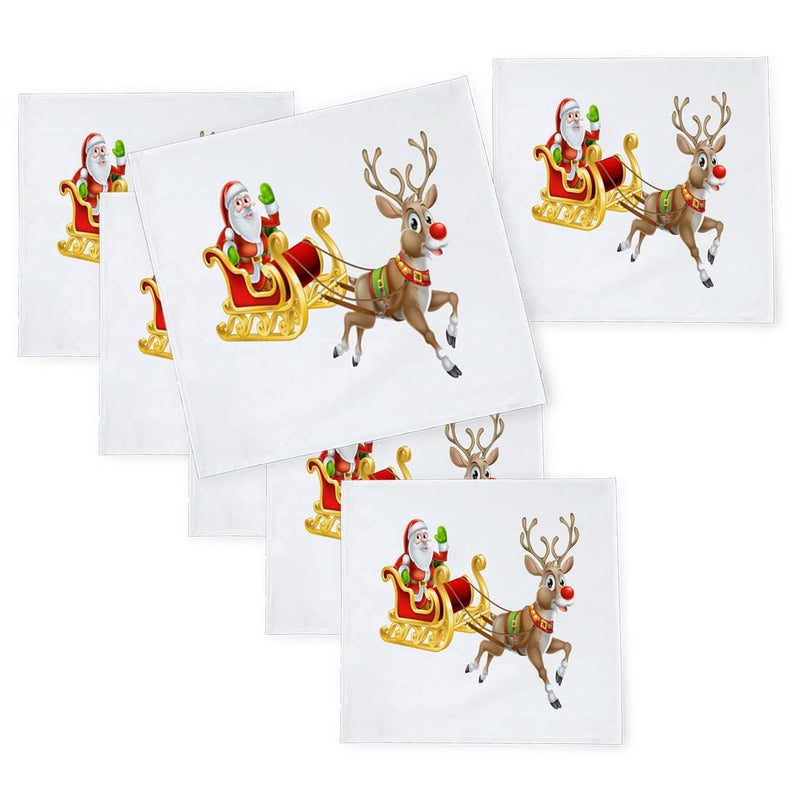 Khakee مناديل طاولة حرير بموضوع عيد الميلاد 6 قطع 10x10 لتزيين عيد الميلاد زينة عيد الميلاد هدية عيد الميلاد xmas21784 - Image 1