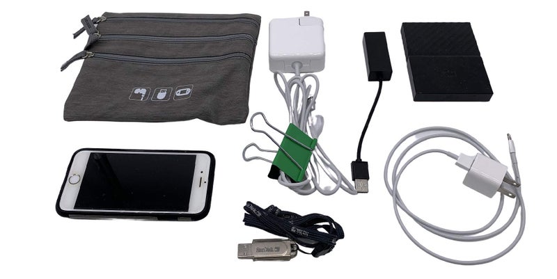 Mount Plus MP-E-Bag Electronic Organizer Travel Universal Cable Organizer Electronics Accessories Cases for Cable, Charger, Phone, USB, SD Card in Grey Color - Image 4