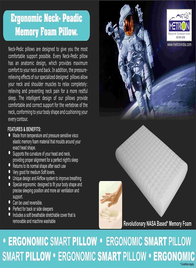 METRON-Cervical Pillow for Spondylitis Soft Supportive Memory Foam Contour Bed Pillow for Sleeping for Neck & Head Support - Image 3