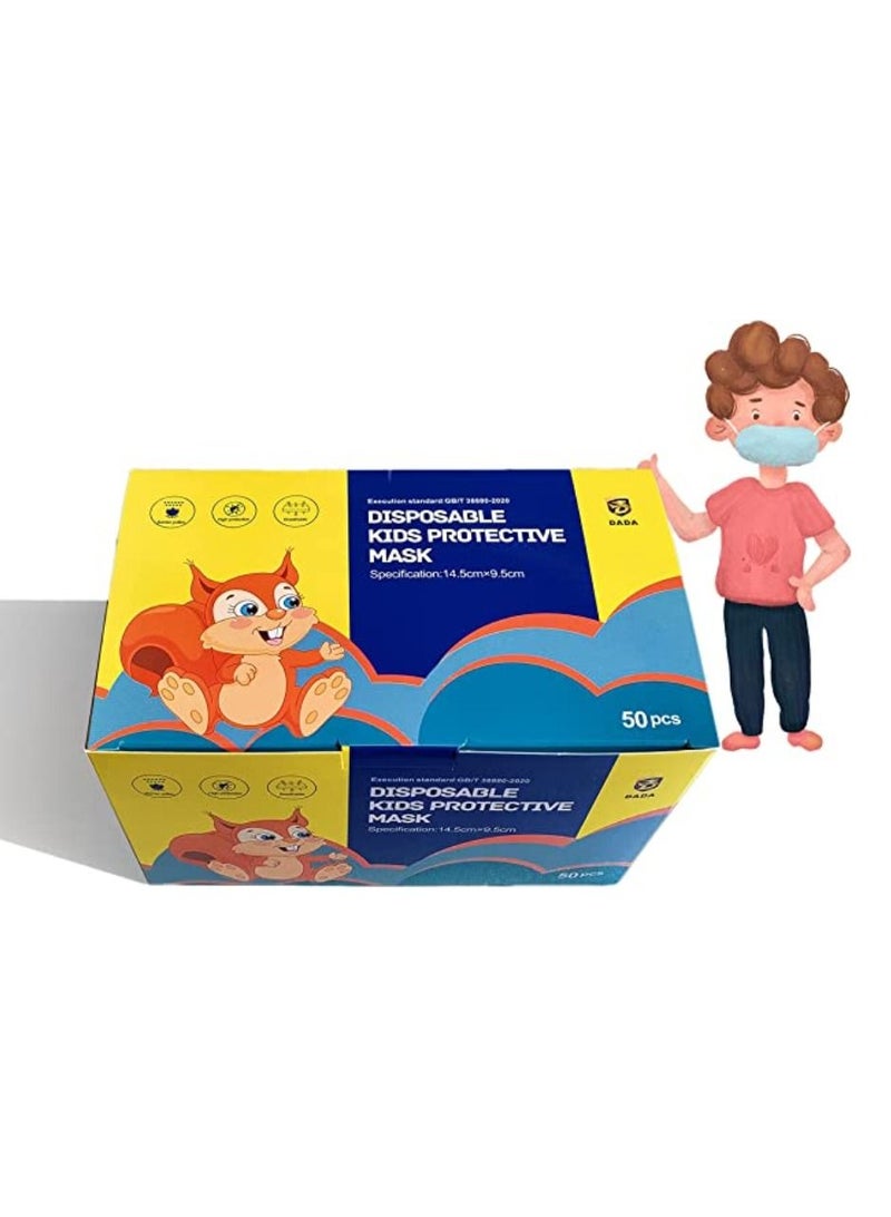 Dada 50 Pieces 3 Ply Disposable Kids Face Mask  - Image 2