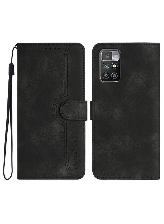 Case For Xiaomi Redmi 10 Heart Pattern Skin Feel Leather Phone Case