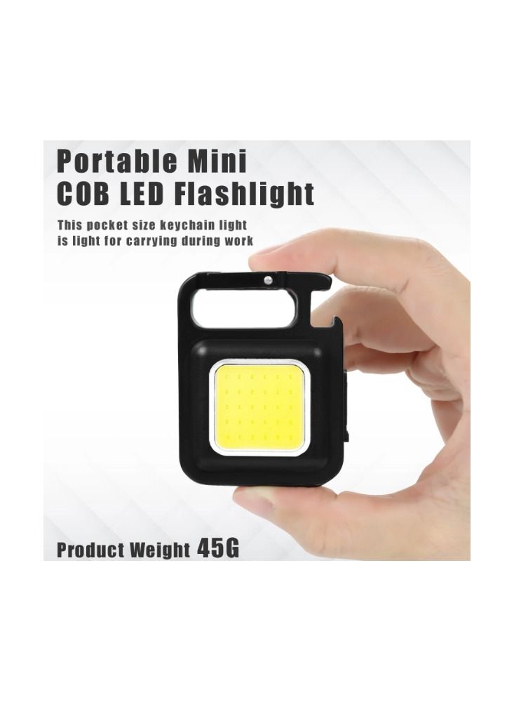 FEND Portable Mini LED Work Light Magnet Adsorption 500mah Auto Repair Lamp Pendant Light Keychain Design Multifunctional LED Light Pack of 2 - Image 2